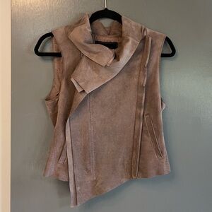 BCBGMAXAZRIA Brown Faux Suede Vest